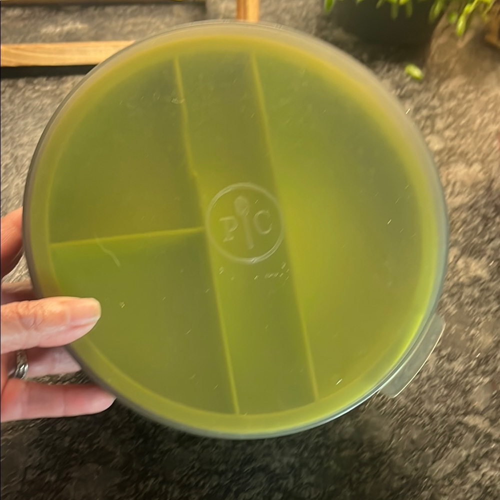 Pampered Chef Salad lettuce Green Divided Food Container